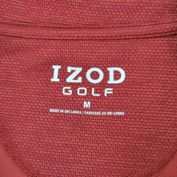 Izod Golf Men's Maroon Long Sleeve 1/4 Zip Pullover Sweater Jacket Size M - Picture 4 of 5